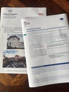 Trianon Façades, Déclaration préalable, Permis de construire